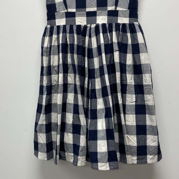 LAURA ASHLEY Cotton Blue White Picnic Check Fit and Flare Midi Dress - Picture 9 of 12